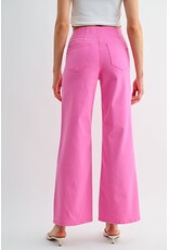 Myra Pink High Rise Wide Leg Jean