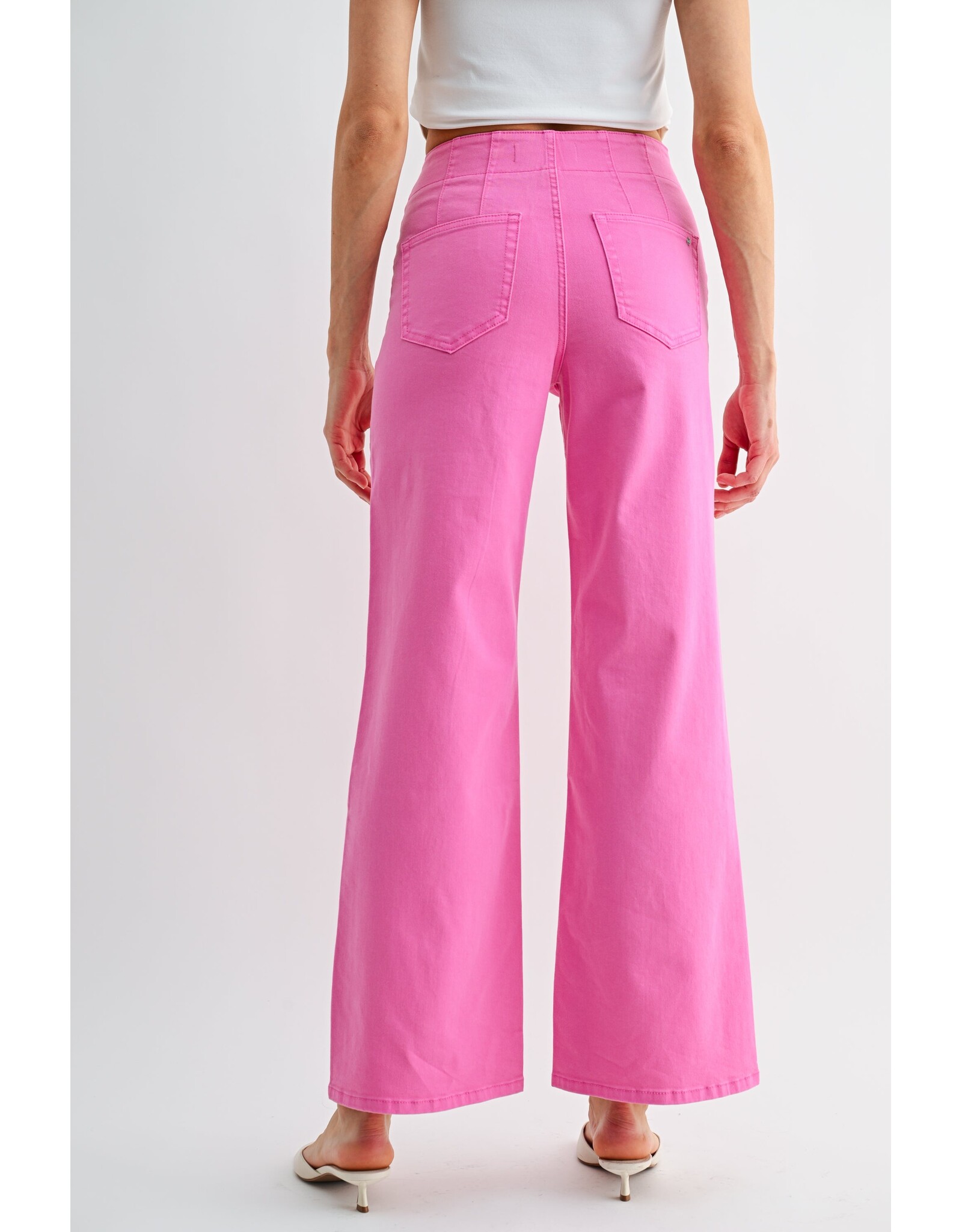 Myra Pink High Rise Wide Leg Jean