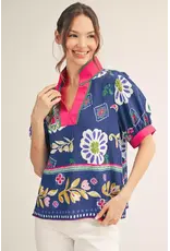 Trinity Blue Floral Top