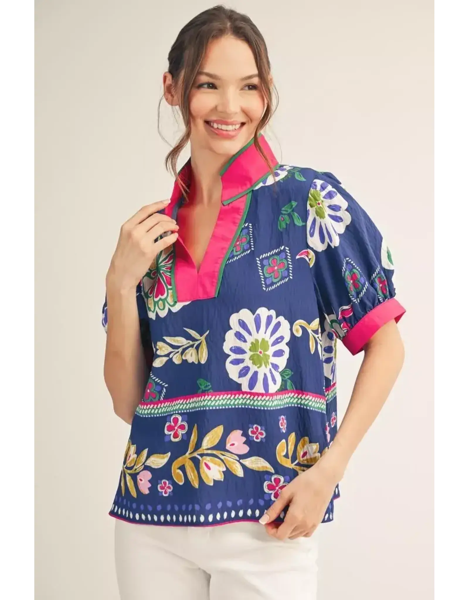 Trinity Blue Floral Top