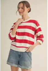 Talia Red Stripe Top