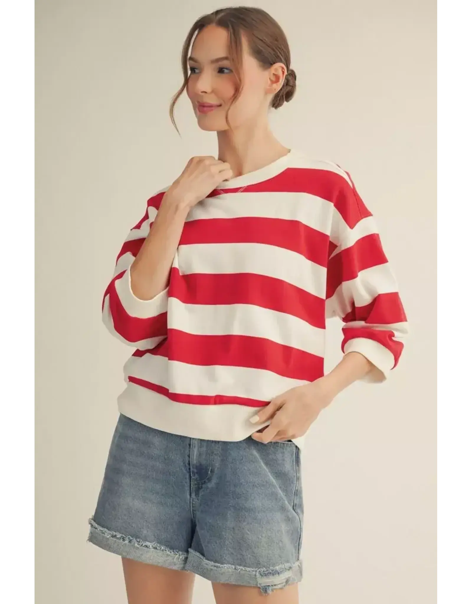 Talia Red Stripe Top