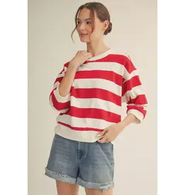 Talia Red Stripe Top