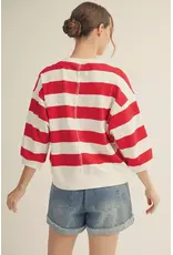 Talia Red Stripe Top