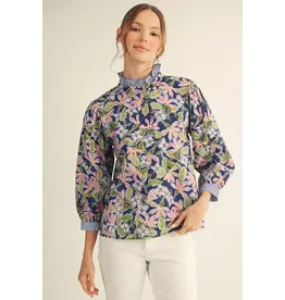Tatum Navy Floral Top