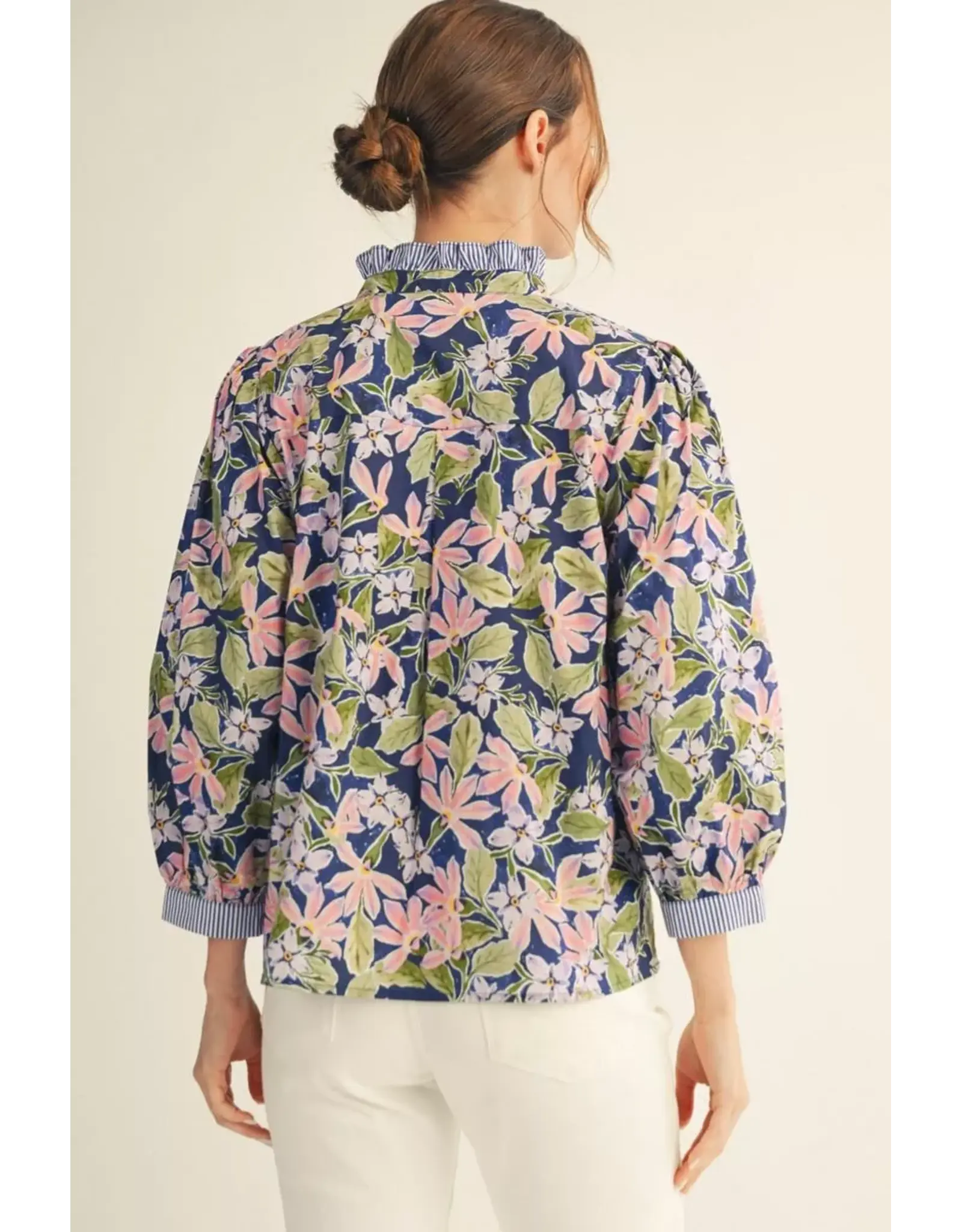 Tatum Navy Floral Top