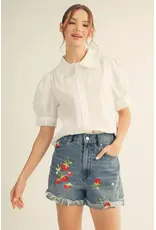 Teri White Ruffle Top