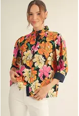 Tina Black Floral Blouse