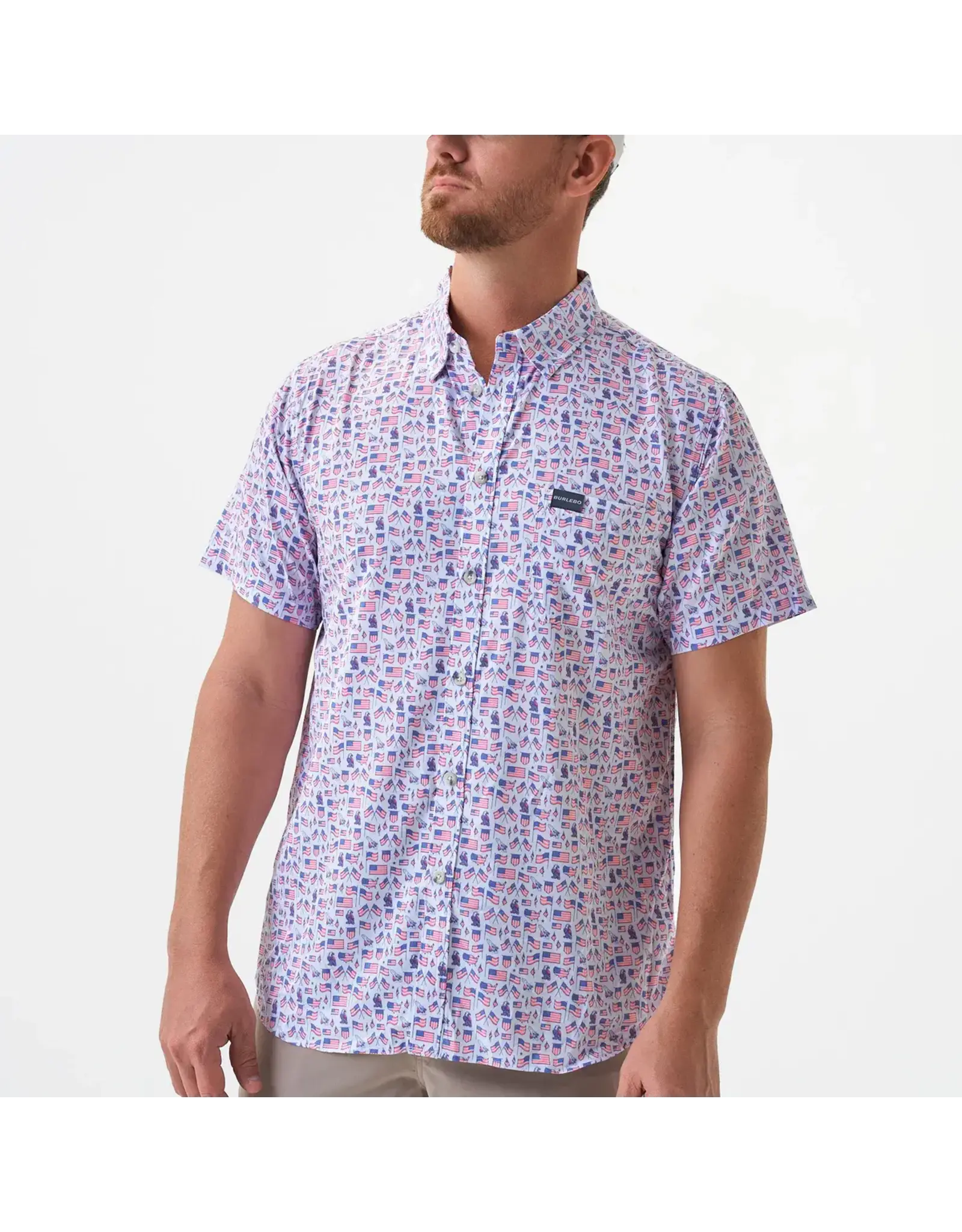 Burlebo Burlebo Performance Button Up Old Glory