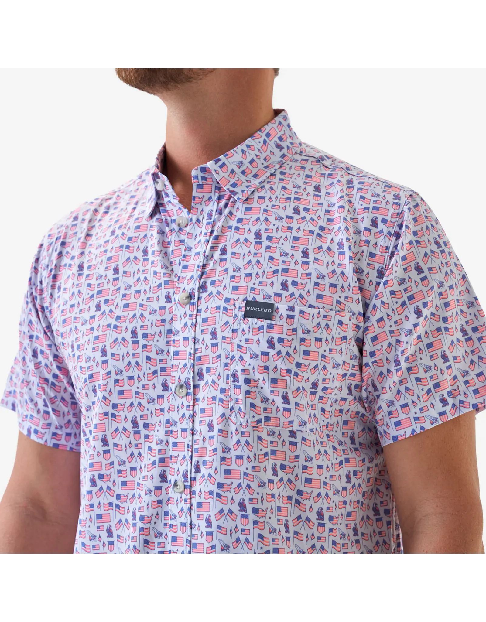 Burlebo Burlebo Performance Button Up Old Glory