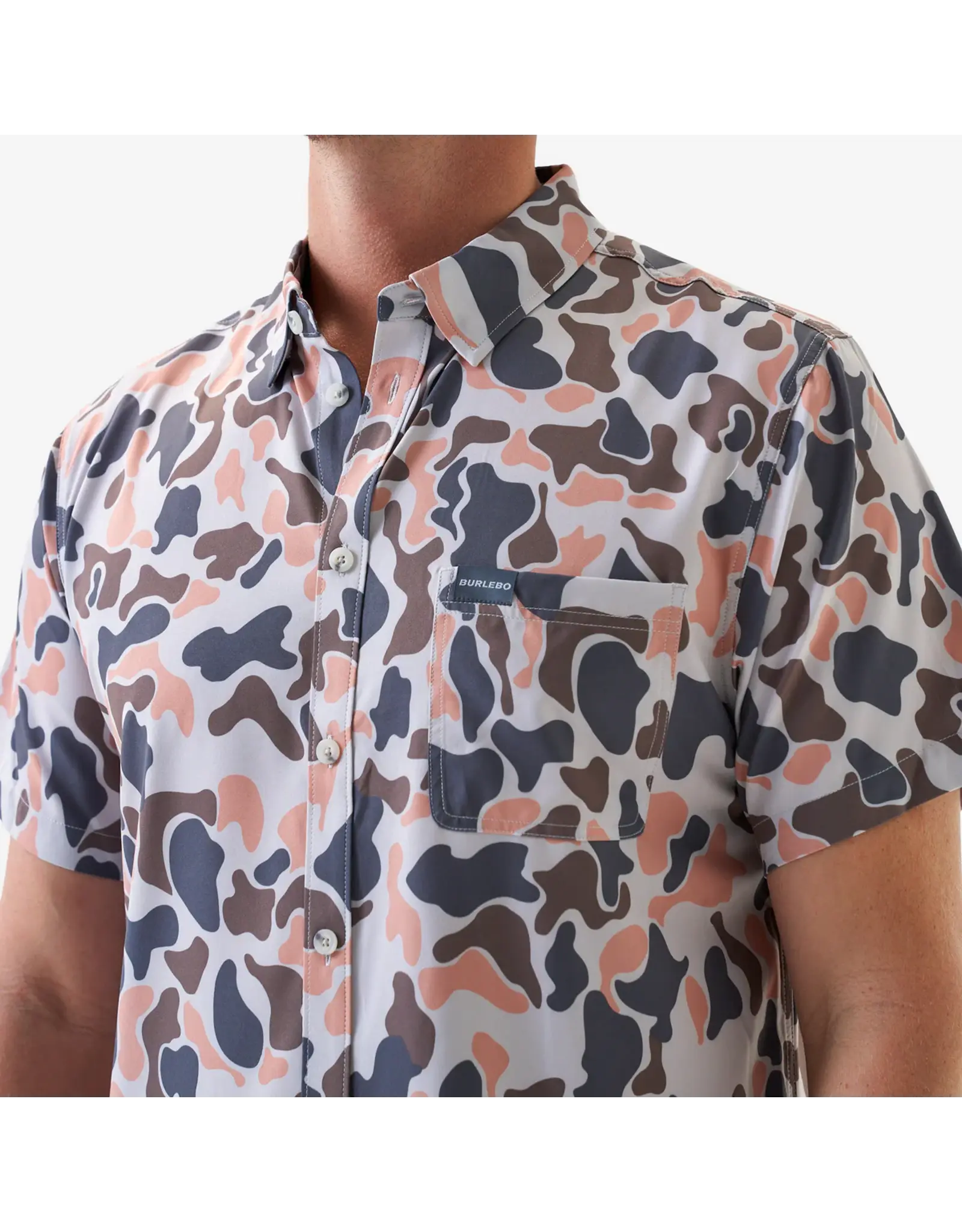 Burlebo Burlebo Performance Button Up Vintage Camo