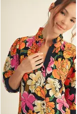 Tina Black Floral Blouse