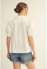 Teri White Ruffle Top