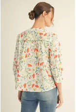 Tindra Off White Floral Top