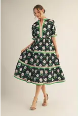 Taisa Black Flower Dress