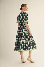 Taisa Black Flower Dress