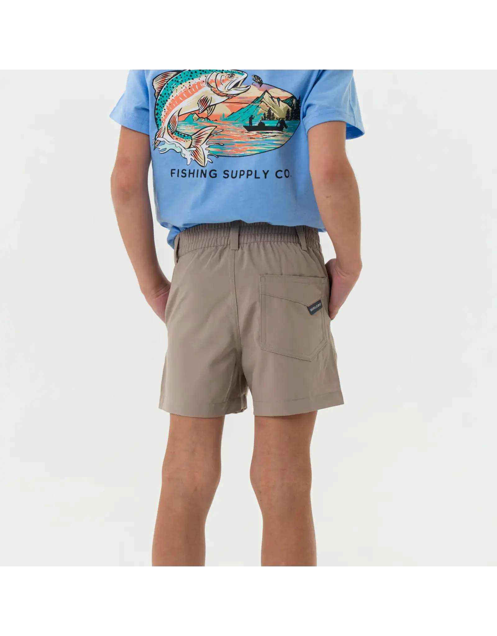 Burlebo Burlebo Youth Everyday Short - Cobblestone Khaki -Duck Hunt Pocket