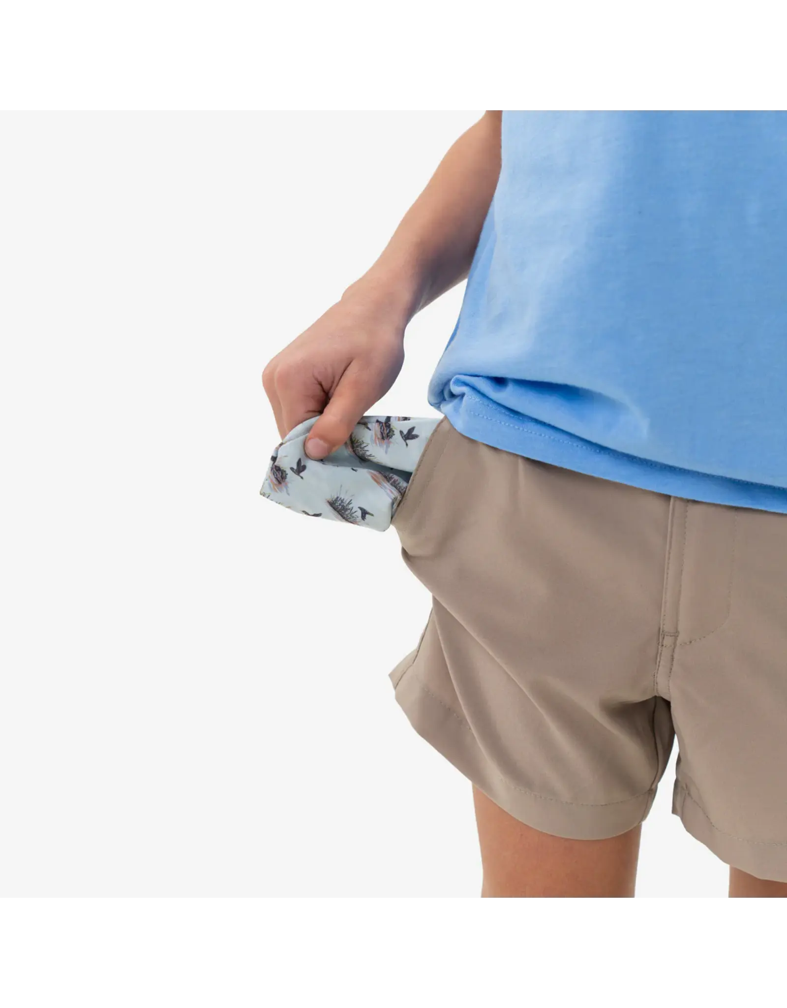 Burlebo Burlebo Youth Everyday Short - Cobblestone Khaki -Duck Hunt Pocket