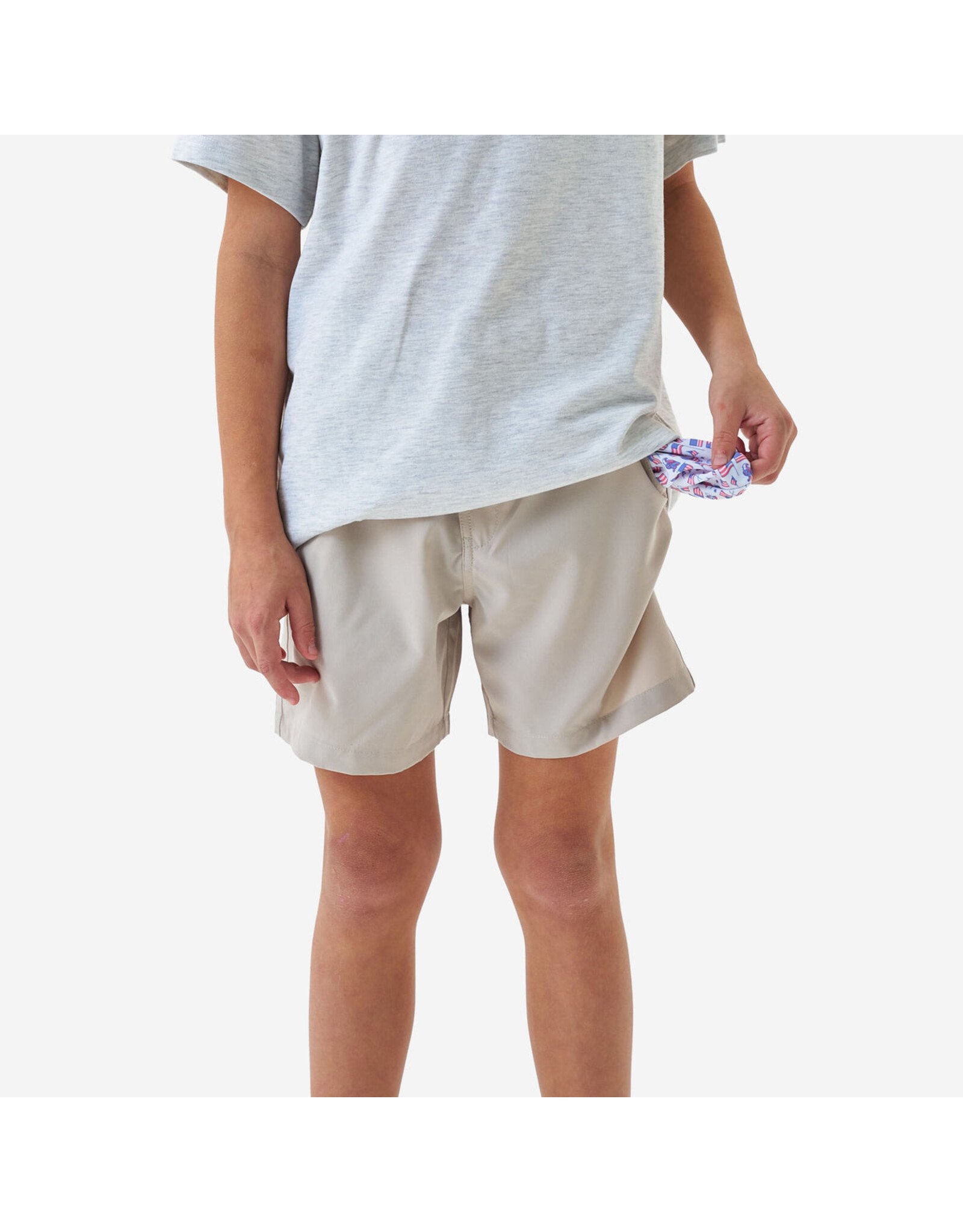 Burlebo Burlebo Youth Everyday Short - Light Khaki - Old Glory Pocket