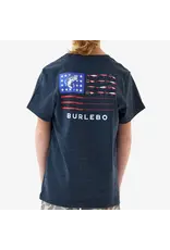 Burlebo Burlebo Youth Short Sleeve Tee - Fishing USA - Heather Navy