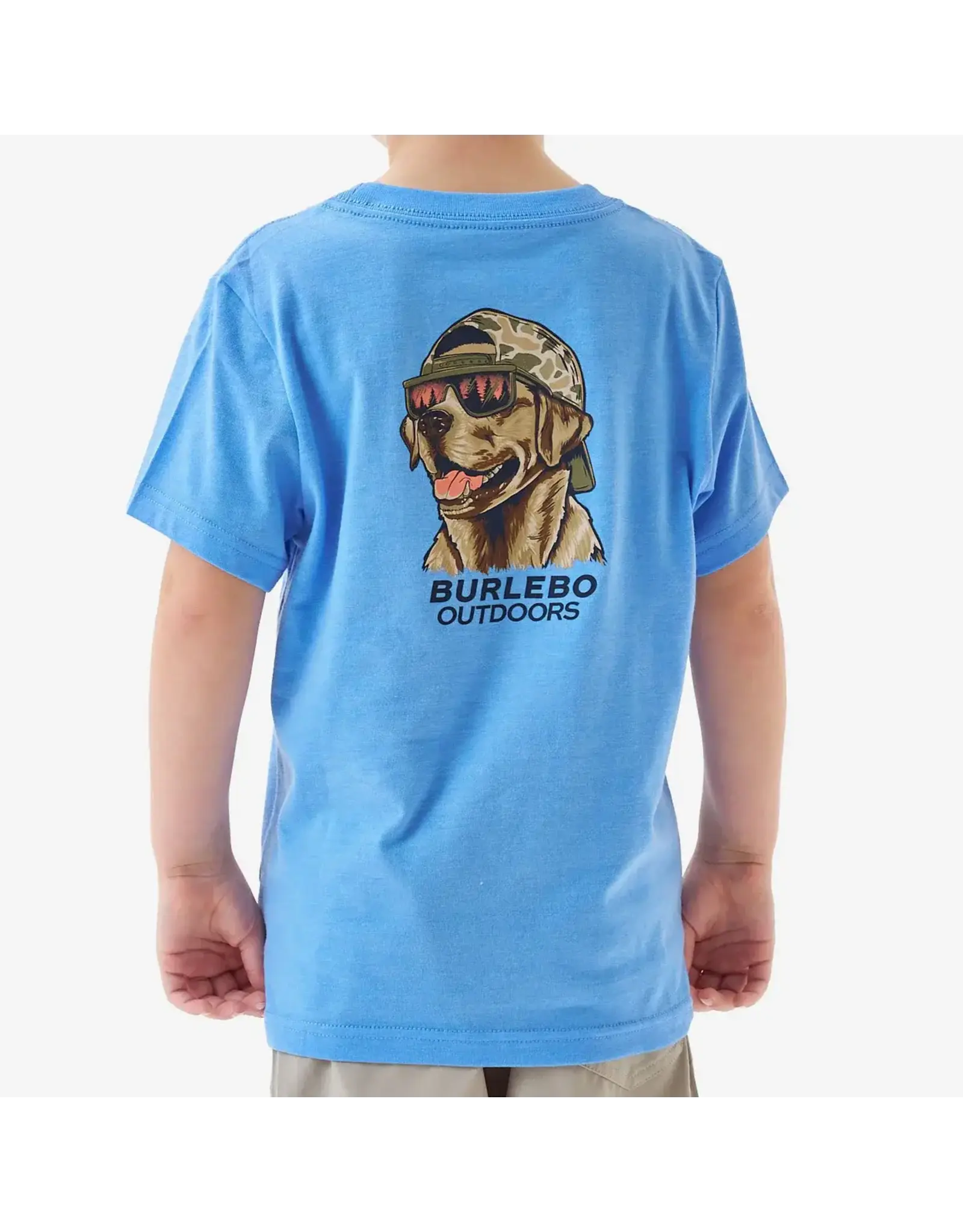 Burlebo Burlebo Youth Short Sleeve Tee - Mallard Camo Dog - Periwinkle Blue