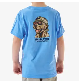 Burlebo Burlebo Youth Short Sleeve Tee - Mallard Camo Dog - Periwinkle Blue