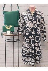 Lucy Printed Cotton Dress Black