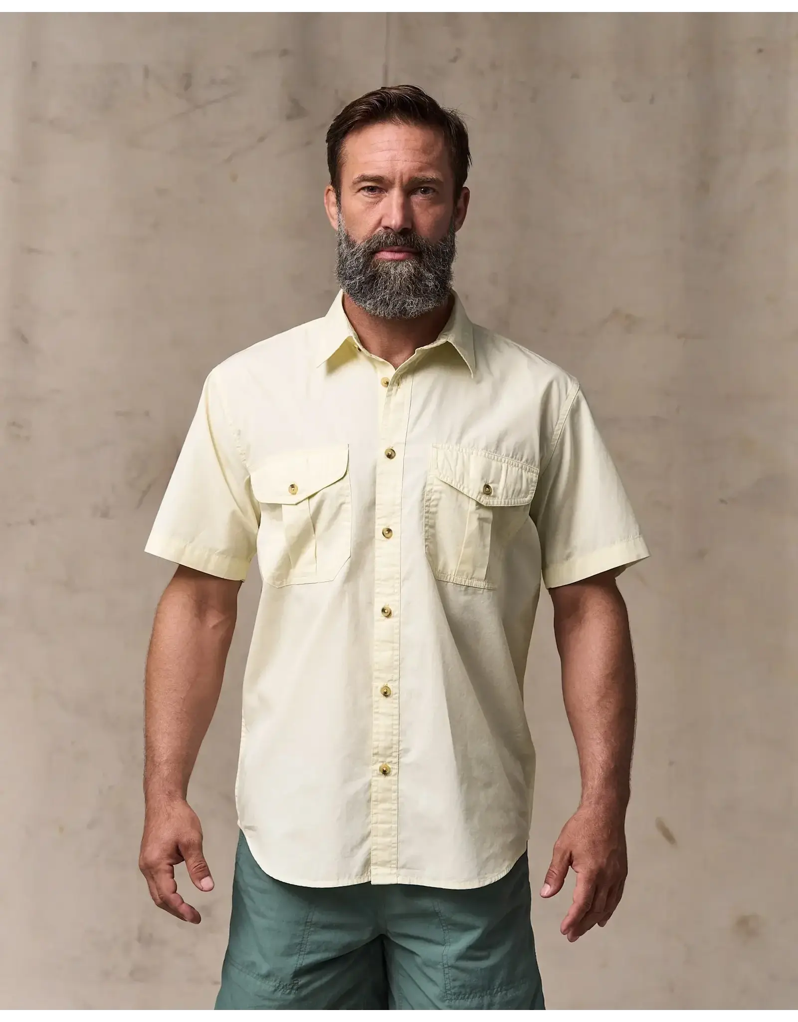 Filson FIlson Washed Short Sleeve Feather Cloth Shirt Ivoy