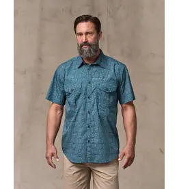 Filson FIlson Washed Short Sleeve Feather Cloth Shirt Blue Print