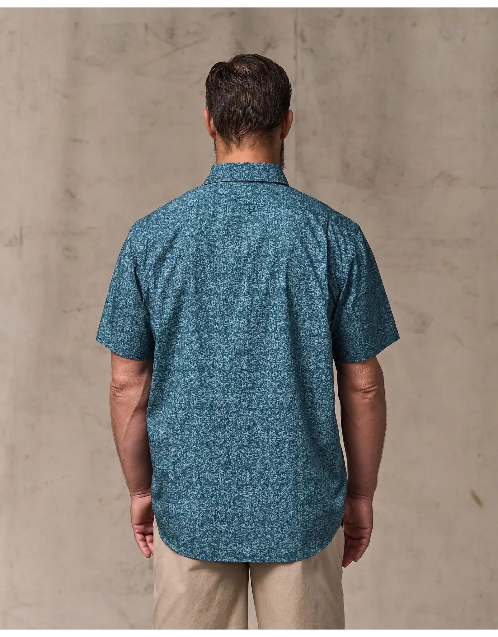 Filson FIlson Washed Short Sleeve Feather Cloth Shirt Blue Print