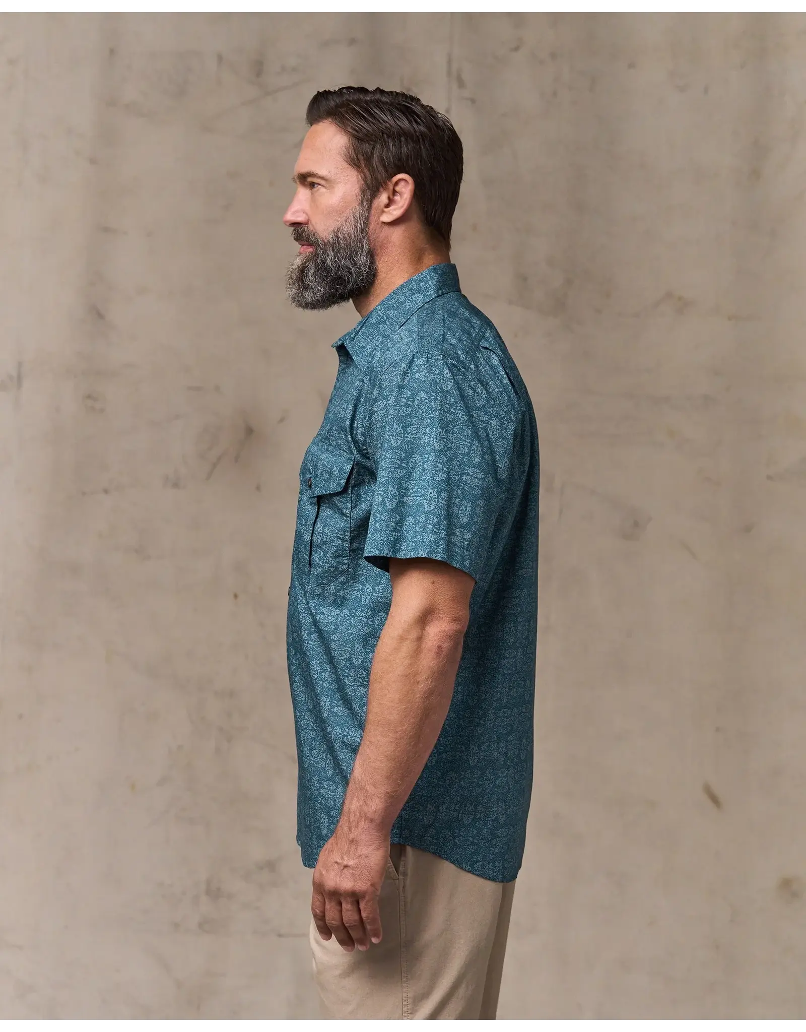 Filson FIlson Washed Short Sleeve Feather Cloth Shirt Blue Print