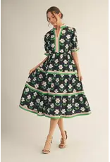 Taisa Black Flower Dress