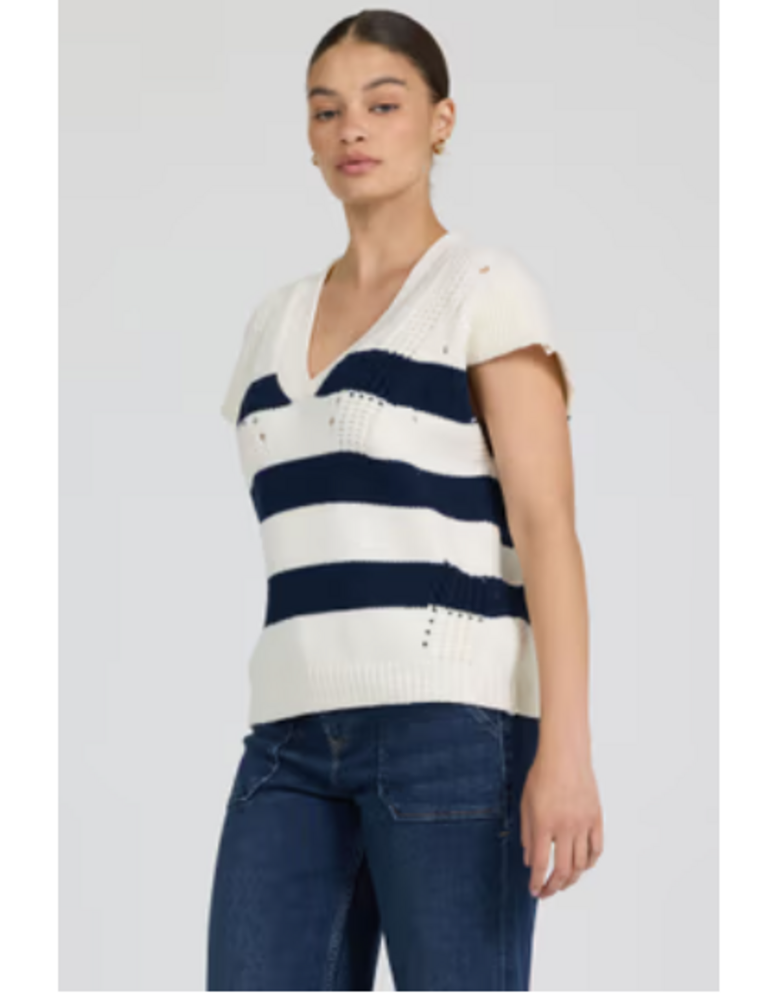 Dear John Denim Dear John Una Sweater Black Iris Stripe