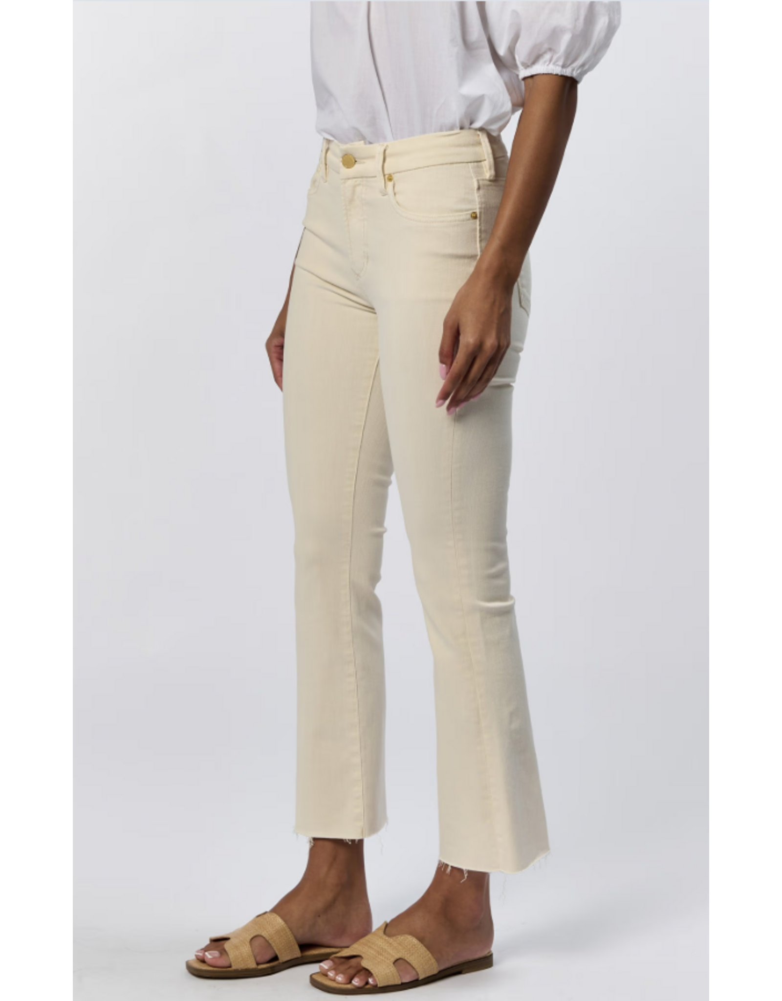 Dear John Denim Dear John Jeanne Mid Rise Cropped Flare Jeans Wheat