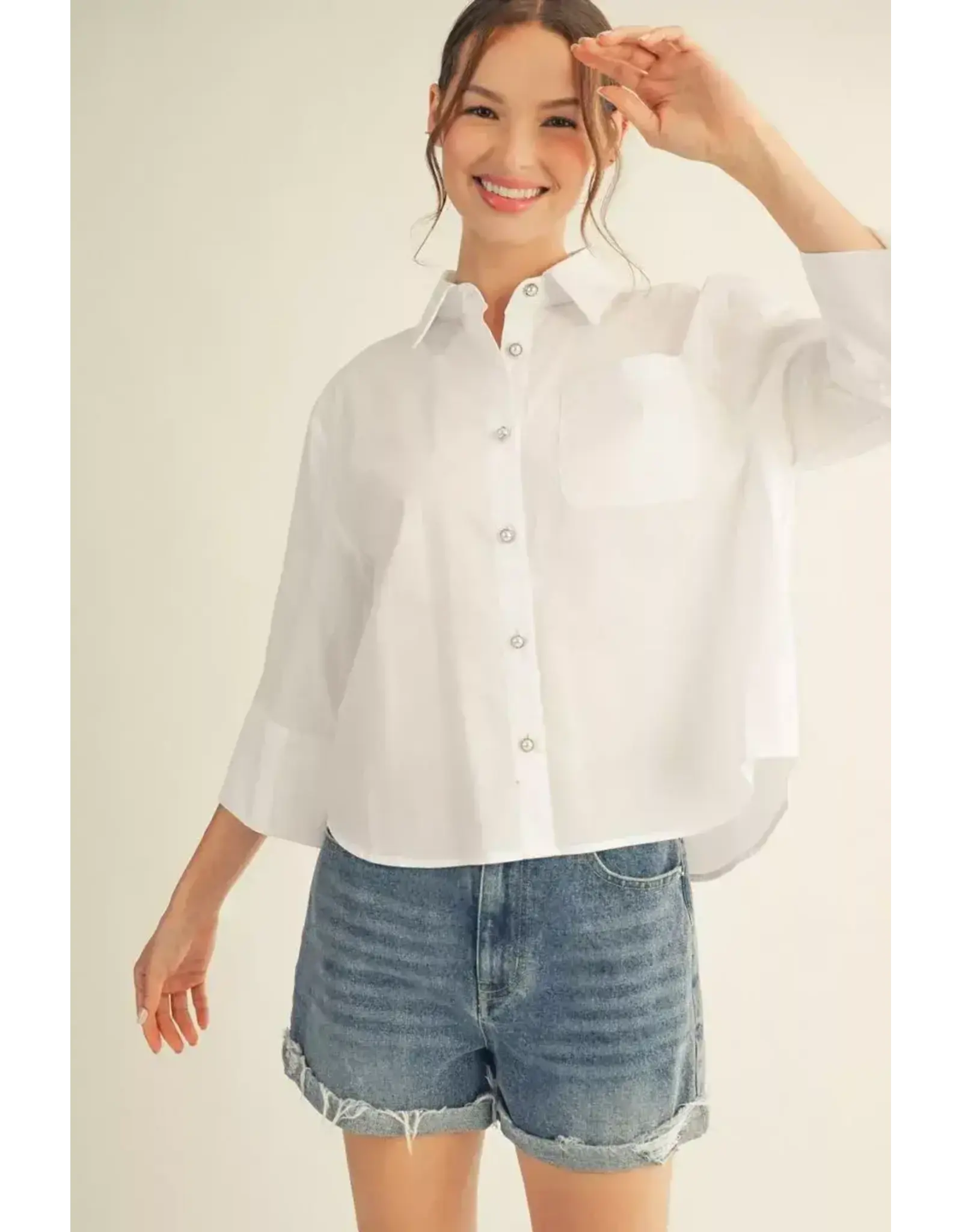 Patty Pearl White Button Shirt