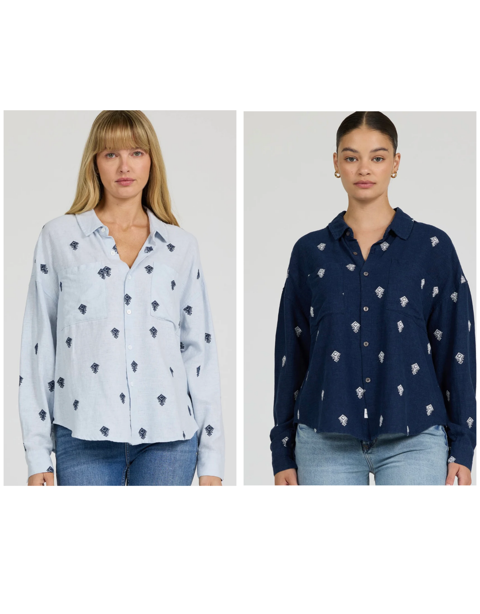Dear John Denim Dear John Adriana Long Sleeve Embroidery Top