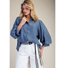 Skylar Tencel 3/4 Sleeve Denim Top