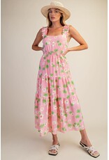 Serenity Pink Floral Midi Dress