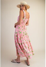 Serenity Pink Floral Midi Dress