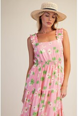 Serenity Pink Floral Midi Dress