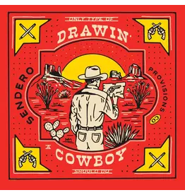 Sendero Drawin' Cowboy Bandana Red