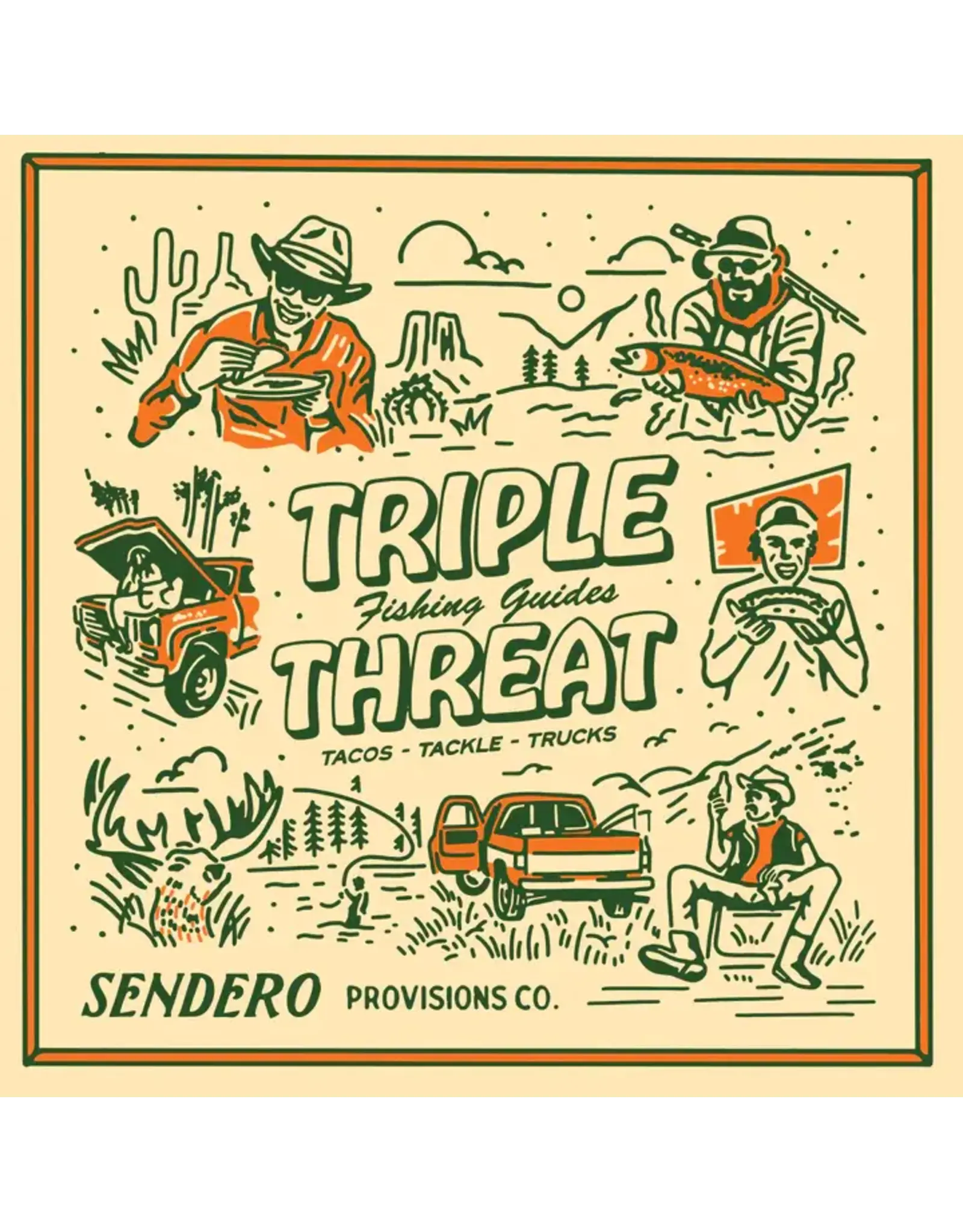 Sendero Triple Threat Bandana Green