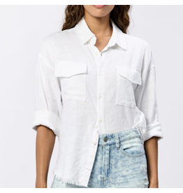 Dear John Denim Dear John Adrianna Frayed Hem Shirt White