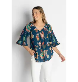 Arriba Navy Top
