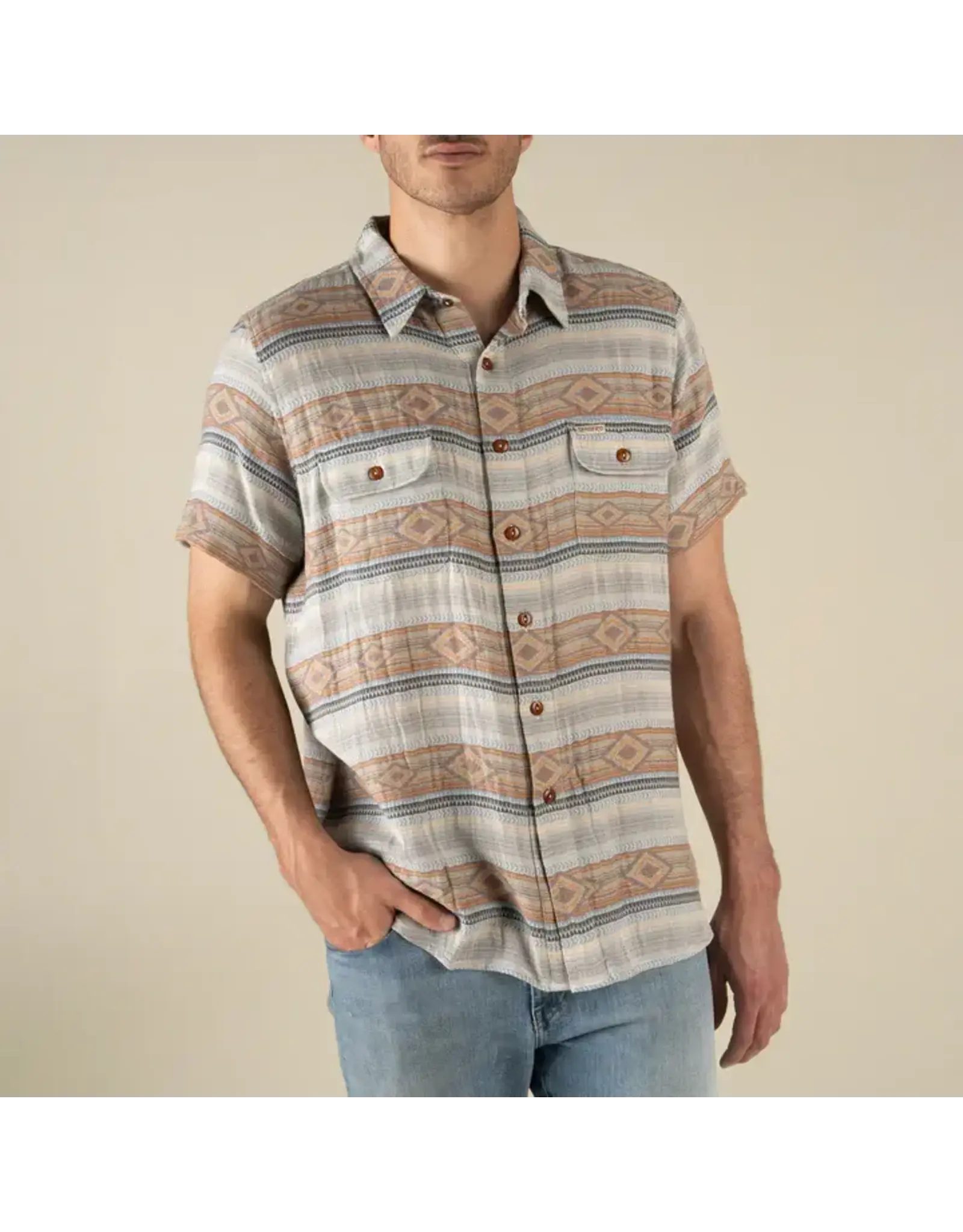 Sendero Boquillas Short Sleeve Shirt Sonoita Stripe Brown/Blue