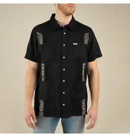 Sendero Caballero Guayabera Short Sleeve Shirt Black
