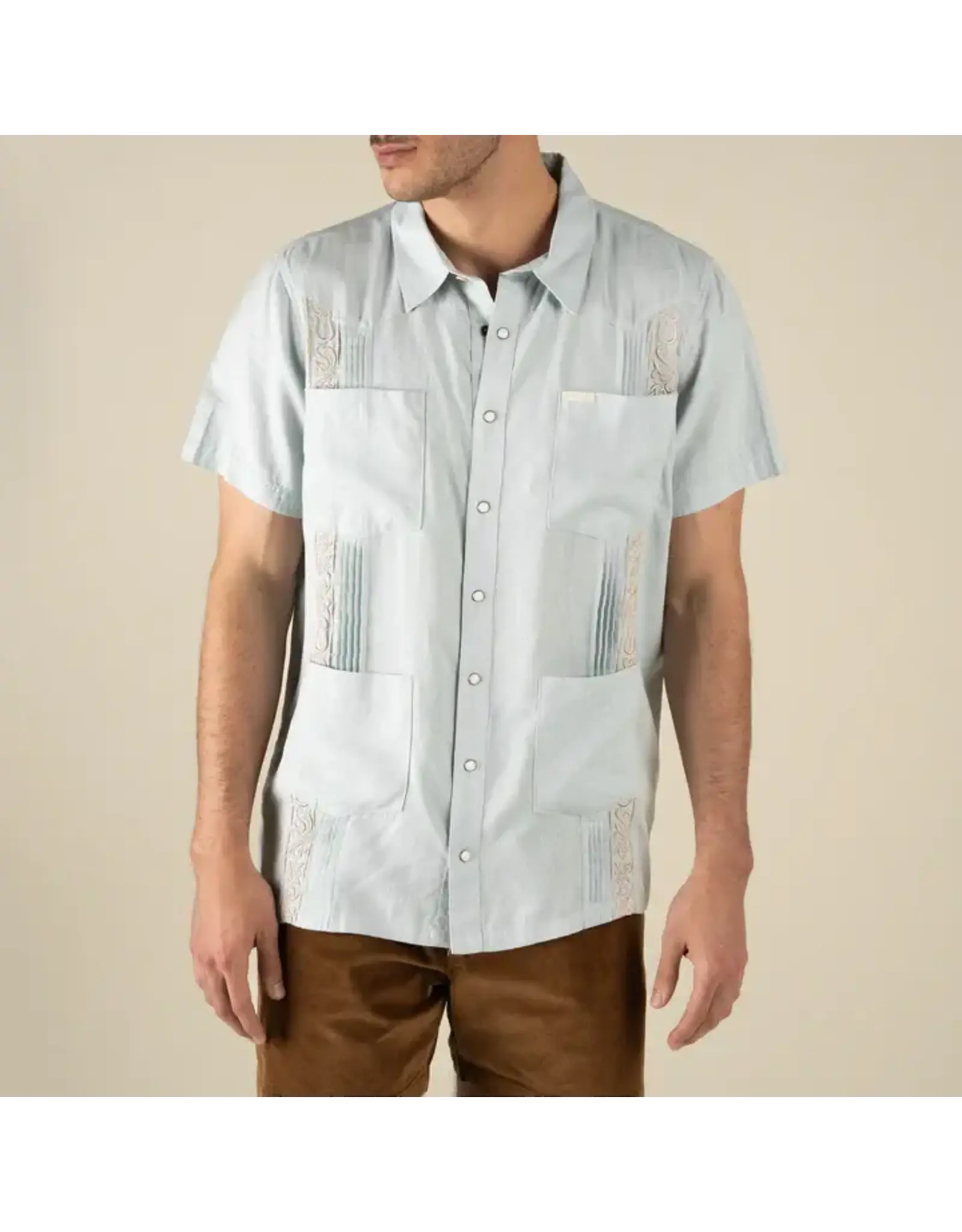 Sendero Caballero Guayabera Short Sleeve Shirt Faded Blue
