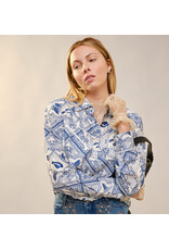 Lainey Western Long Sleeve Blue Button-Up Shirt