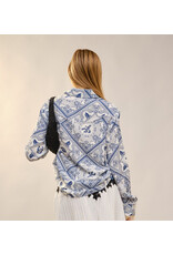 Lainey Western Long Sleeve Blue Button-Up Shirt