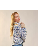 Lainey Western Long Sleeve Blue Button-Up Shirt